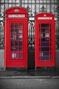 Photo of Red telephone booths Royalty Free Stock Photo