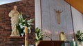 shot of religious Christian or catholic chapel and altar for worshippers