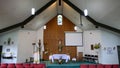 shot of religious Christian or catholic chapel and altar for worshippers