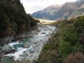 Shot of a river in the Mount Aspiring National Park, New Zealand Royalty Free Stock Photo