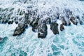 Laomei Green Reef Aerial View - Taiwan North Coast seasonal features, shot in Shimen District, New Taipei, Taiwan. Royalty Free Stock Photo