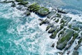 Laomei Green Reef Aerial View - Taiwan North Coast seasonal features, shot in Shimen District, New Taipei, Taiwan. Royalty Free Stock Photo