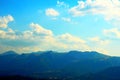 Shot with sibillini mountains and azure sky