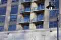 A shot of the skyscrapers with balconies in the skyline  in downtown Atlanta Royalty Free Stock Photo