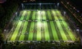 Shot of a soccer field with vibrant green grass