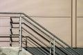 Shot of stairs with metallic handrail on a sunny day