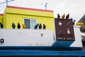 Shot of statues of birds with human heads titled People And Birds by Jeong Yeongjin