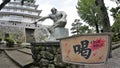 Stone statue of Buddha, deity, sacred animal and creature