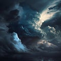 A shot of a storm cloud in the rays of the setting sun Generative AI Royalty Free Stock Photo