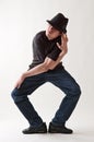 Shot of stylish dancer in hat Royalty Free Stock Photo