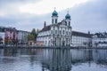 Lucerne Reuss with swiss architecture along the river