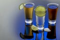 Tequila shot with salt and lemon Royalty Free Stock Photo