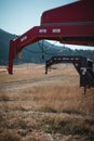 Shot of trailer hitches on a Montana ranch in the mountains Royalty Free Stock Photo