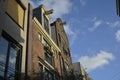 Amsterdam`s typical houses pov shot. Royalty Free Stock Photo