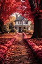 Residential Home during Fall Season Royalty Free Stock Photo