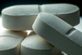 Shot of various medical pills. macro photography. Slow motion close-up. Pharmaceutical industry concept Royalty Free Stock Photo