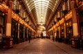 Shot of the vibrant and historic & x27;Leadenhall market& x27; at Christmas, central London, UK, Royalty Free Stock Photo