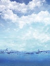 Shot of water splash against a tropical sky Royalty Free Stock Photo