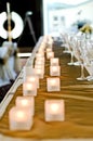 Shot of wedding reception dinner table decoration Royalty Free Stock Photo
