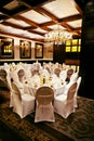 Shot of wedding reception dinner table decoration Royalty Free Stock Photo