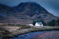 Lagangarbh Hut, also known as the Wee White House, in Glencoe, Scotland. Royalty Free Stock Photo
