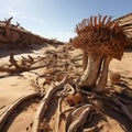 shot of a Welwitschia (Welwitschia mirabilis), capturing its distinctive and ancient foliage by AI generated