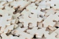 Shot of wood jigsaw puzzel Royalty Free Stock Photo