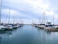 Shot of yachts in Lake Michigan harbor, Kenosha, Wisconsin, United States Royalty Free Stock Photo