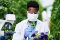 I might have discovered a new species. Shot of a young botanist working and discovering new plant species outdoors in Royalty Free Stock Photo