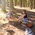 It& x27;s great to get outdoors. Shot of a young couple on a camping trip together. Royalty Free Stock Photo