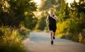 Shot of a young male athlete training on a race track Royalty Free Stock Photo