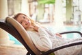 Keep calm and have a spa day. Shot of a young woman enjoying a relaxing day at the spa. Royalty Free Stock Photo