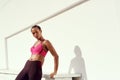 The more I exercise, the more confident I am. Shot of a young woman posing in sportswear while out for a workout.