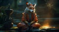 Shotfox anthropomorphism shaman wizard HD image generative AI