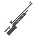 Shotgun for biathlon solid icon, Winter sport concept, firearm sign on white background, Rifle shoot icon in glyph style