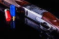 Shotgun on black detail Royalty Free Stock Photo