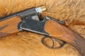 Shotgun on fur Royalty Free Stock Photo