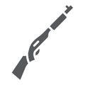 Shotgun glyph icon, weapon and military, automatic rifle sign, vector graphics, a solid pattern on a white background.