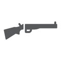 Shotgun glyph icon, weapon and military, rifle sign, vector graphics, a solid pattern on a white background.