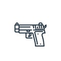 shotgun icon vector from law and justice concept. Thin line illustration of shotgun editable stroke. shotgun linear sign for use