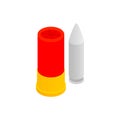 Shotgun shell and bullet isometric 3d icon Royalty Free Stock Photo