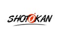 shotokan word text logo icon with red circle design Royalty Free Stock Photo