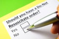 Should you have a Do-Not Resuscitate order? Yes or no