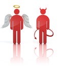 Shoulder angel and devil Royalty Free Stock Photo