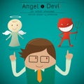 Shoulder angel and devil Royalty Free Stock Photo