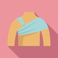 Shoulder bandage icon flat vector. Accident fracture