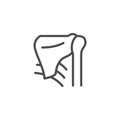 Shoulder blade and joint line outline icon