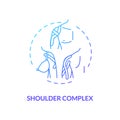 Shoulder complex blue gradient concept icon