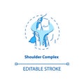 Shoulder complex turquoise concept icon