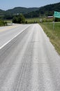 Shoulder of highwaywith rumble strip Royalty Free Stock Photo